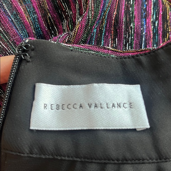 Rebecca Vallance Metallic Multicolor Striped Ruffle Dress! - Picture 7 of 8
